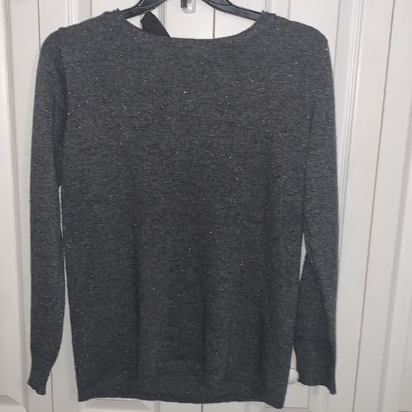 𝅺color Block Open Back Sweater Gray/Silver - Picture 9 of 13